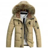Thicker solid color short style winter Men's duck down jacket