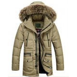Thicker solid color winter Men's duck down jacket