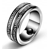 Titanium silver fashion knight men's ring