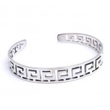 Titanium silver hollow out fashion men's bracelet