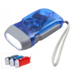 Transparent hand crank LED Flashlight