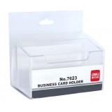 Transparent plastic business card holder