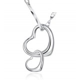 Two hearts 925 silver ladies pendant