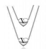 Two loving hearts Sterling Silver necklace