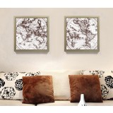 Two panels world map decorative painting