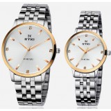 Ultra-thin steel strap round series couple watches