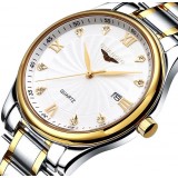 Ultrathin stainless steel strap calendar quartz watch