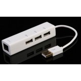 USB 2.0 HUB + USB to RJ45 network cable interface