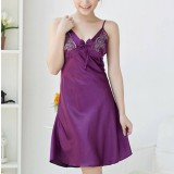 V-neck sexy lady condole belt nightgown