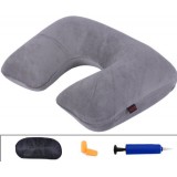 Velvet U-shaped inflatable pillow