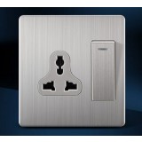 Wall socket panel with switch