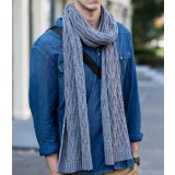 Warm pure color knitting autumn & winter wool long men's scarf 