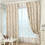 Wave pattern minimalist curtains