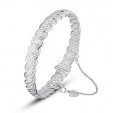 Weave sterling silver only love bracelet