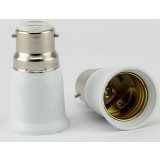 White B22 to E27 LED bulb socket converter