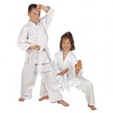 White long-sleeved twill karate clothing