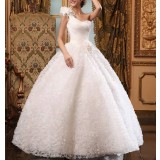 White One shoulder floor-length princess dress