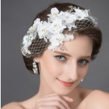 White rhinestones flower bridal hair accessories