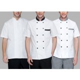 White short-sleeve chef clothing