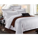 White striped cotton 4pcs bedding sheet set for hotel