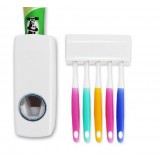 White toothpaste dispenser + dustproof toothbrush holder