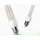 White U-shaped E27 / E14 5730 SMD 3-12W LED corn bulb