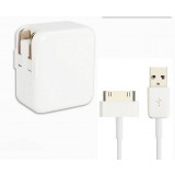 White USB Charger Adapter for iphone 4 / 4s