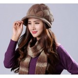 Winter women's wool knit hat