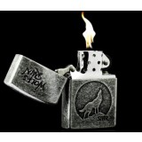 Wolf patterns copper oil lighter