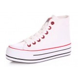 Woman classic thickness bottom canvas high cut shoes