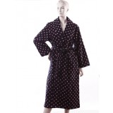 Woman's polka dot lacing style bathrobe