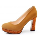 Woman waterproof coarse high heel shoes