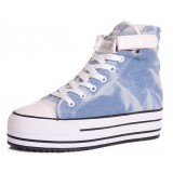 women hasp canvas high cut shoes