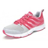 Women lightweight leather stitching mesh sports shoes