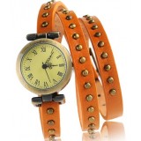 Women retro rome three circles bracelet watch