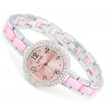 Women rhinestones casual bracelet quartz watch