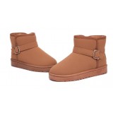 Women's belt buckle snow boots