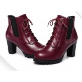 Women's cross straps rough heels Martin boots