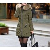 Women's Long Thick Down Coat With Fur Collar