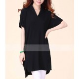 Women's loose V-neck cotton short-sleeved t-shirt