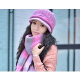 Women's mohair knitted ear cap + scarf