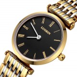 Women steel strap slim waterproof quartz watch