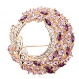 Wreath of high-grade crystal brooch