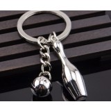 Zinc alloy bowling ball keychain