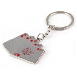 Zinc alloy playing cards keychain