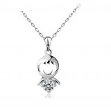 Zircon lovely doll sterling silver pendant